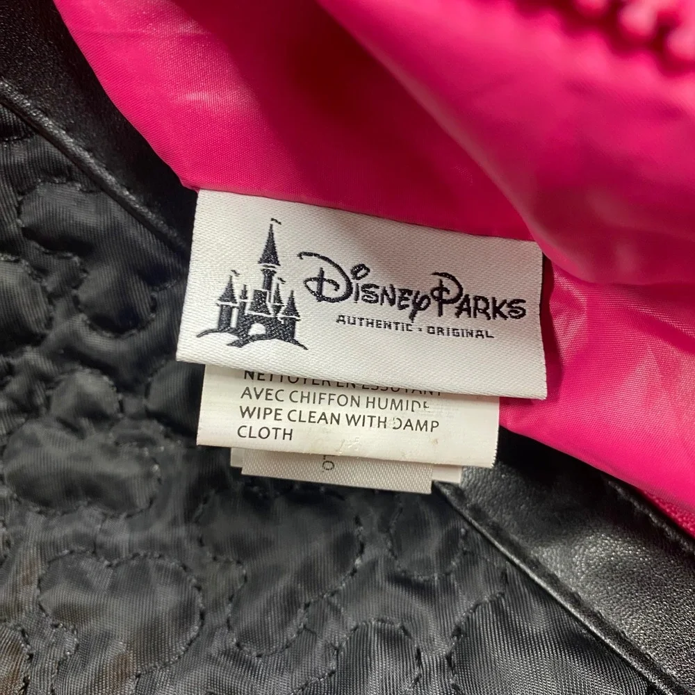 Disney Mickey Mouse Quilted Sling Backpack Black Pink Teardrop Bag